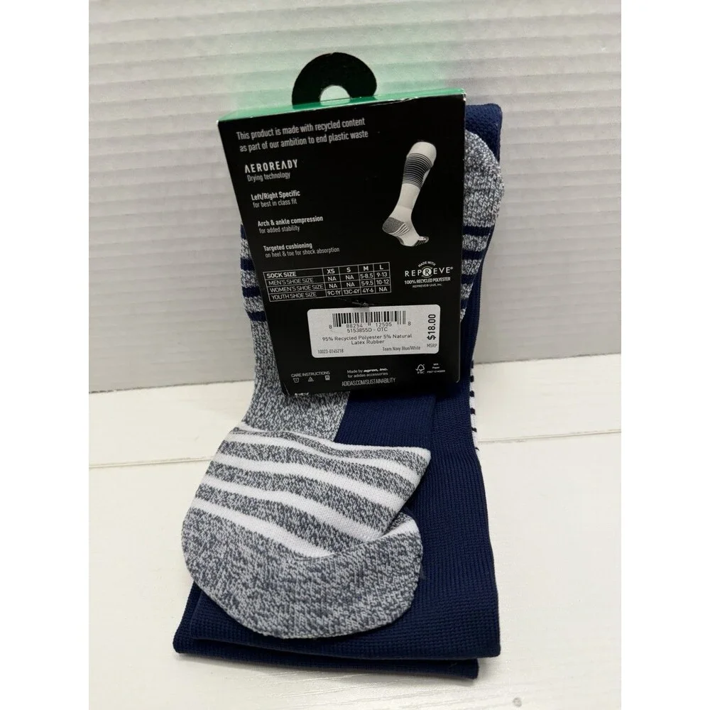 Adidas, Team Speed Soccer OTC Socks, Navy Blue/White, Size: Mens, 9-13